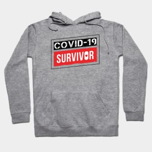 Coronavirus Covid-19 Survivor Black / Red Design Hoodie